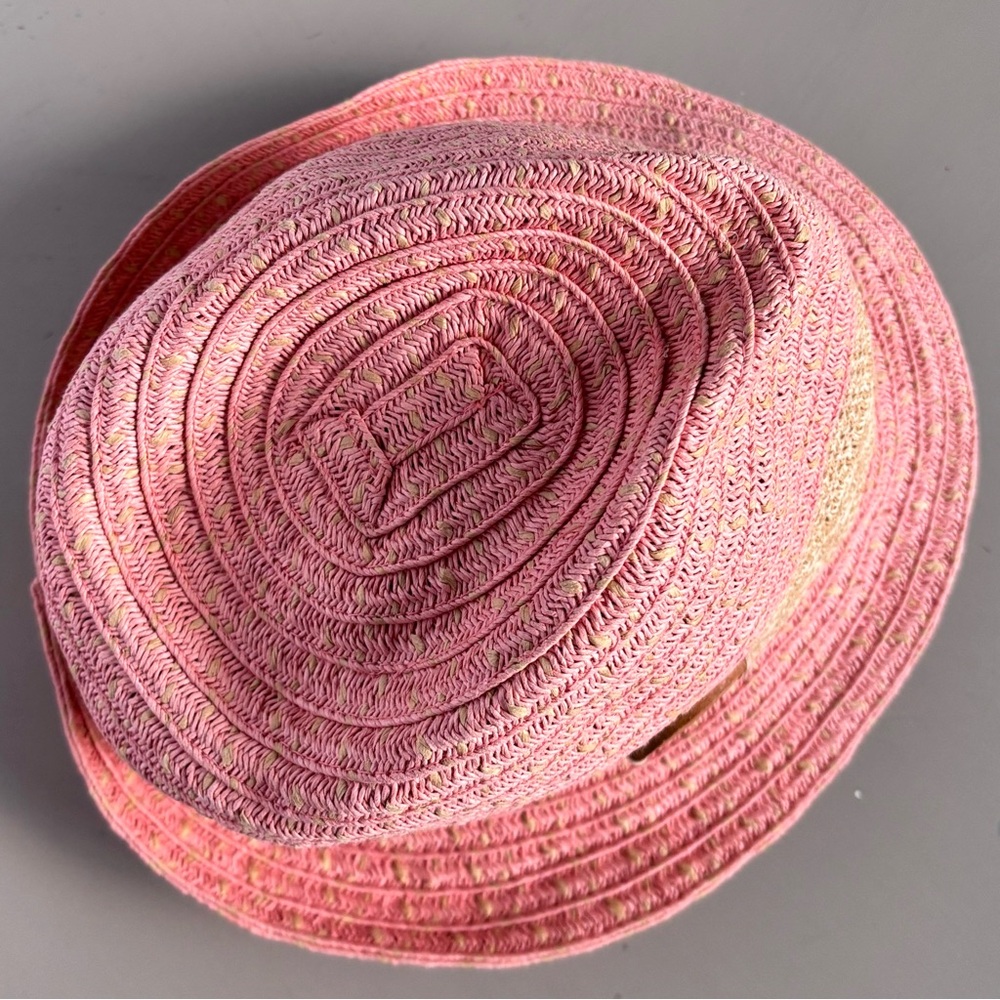 PANAMA JACK Vintage Woven Safari Straw Fedora Pinched Crown Unisex Beach Sun Hat - Picture 5 of 8